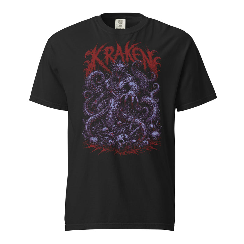 Kraken gothic metal heavyweight t-shirt, from The Eldritch Archive shirt collection