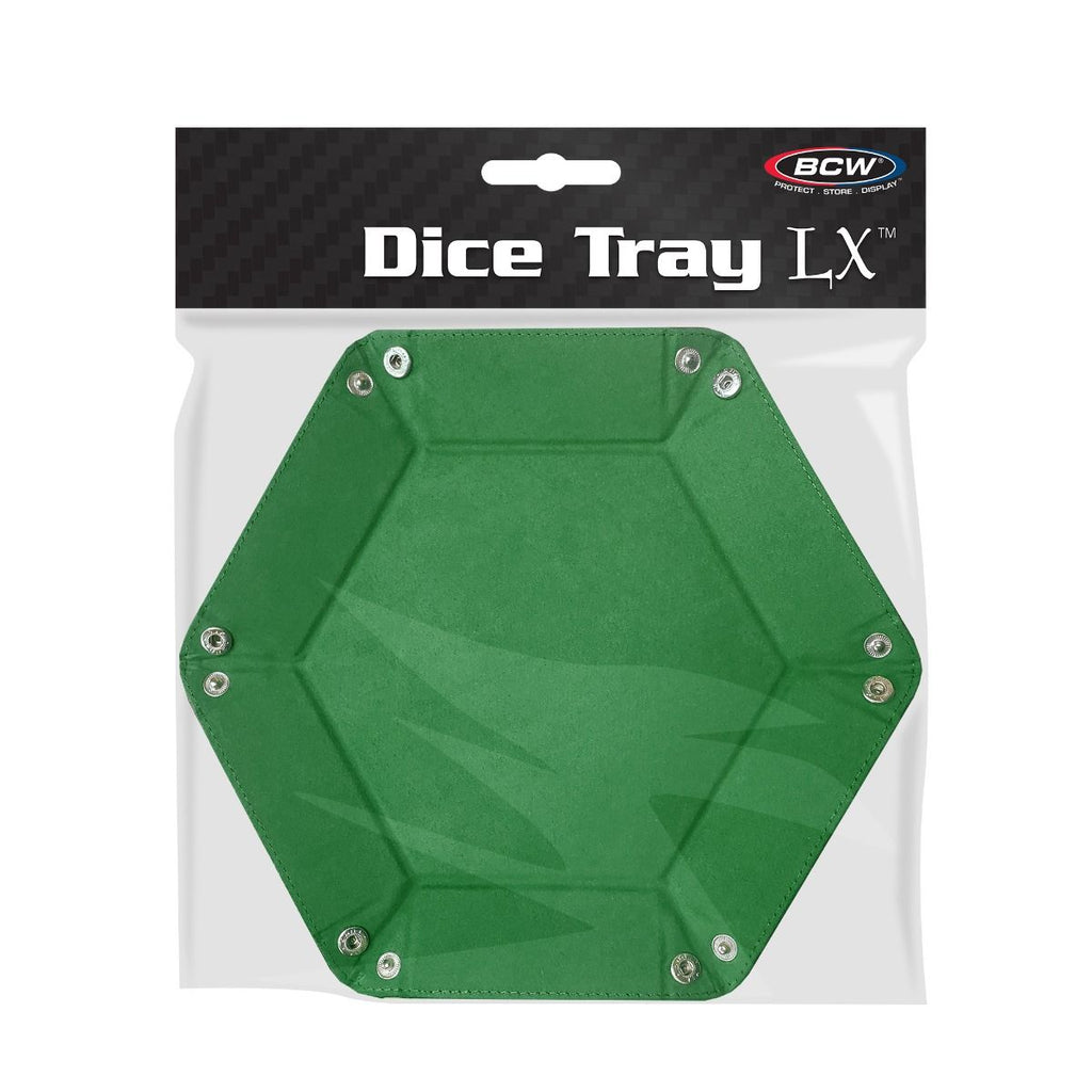 Hexagon Faux Leather Dice Rolling Tray - Grass Green – view 3