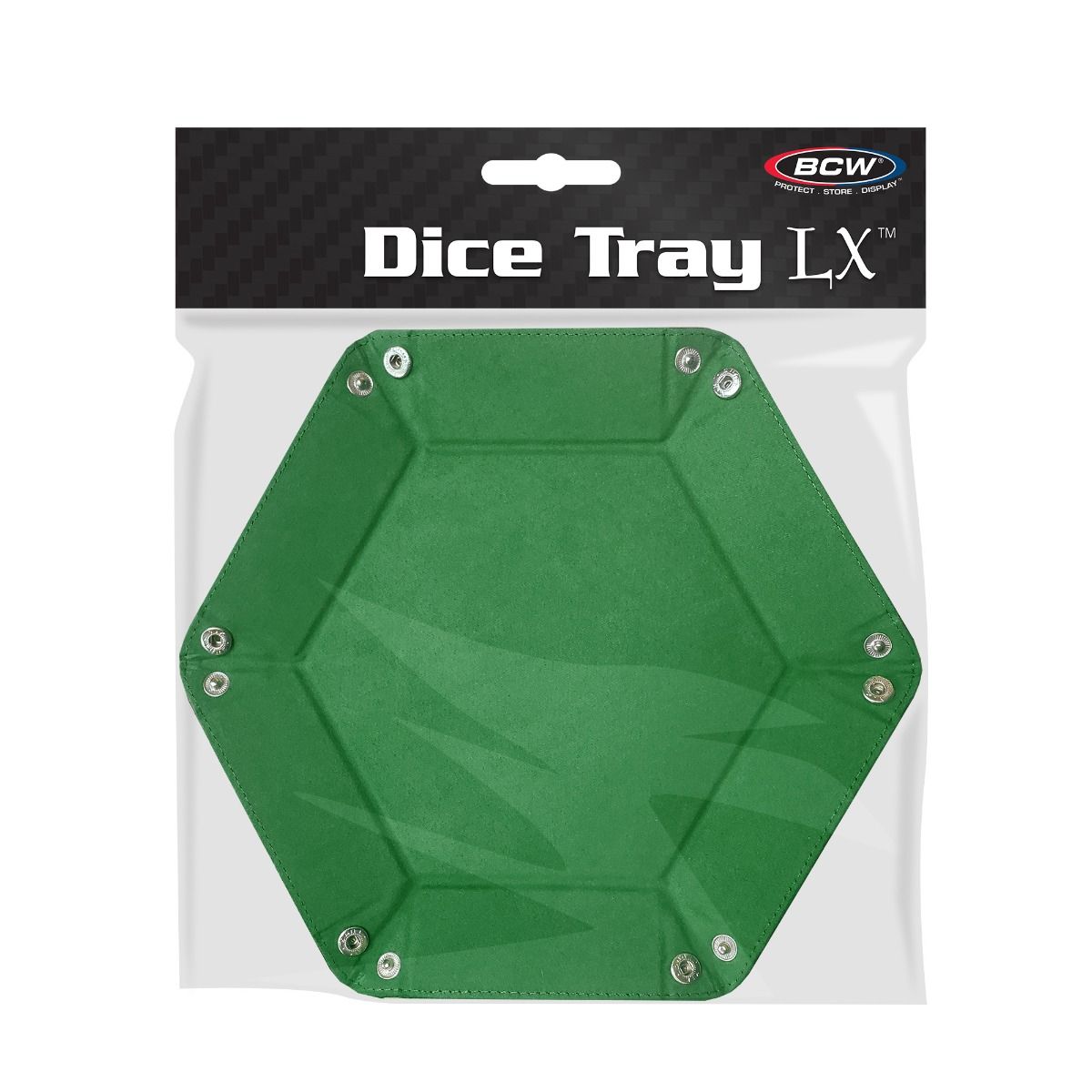 Hexagon Faux Leather Dice Rolling Tray - Grass Green – view 3