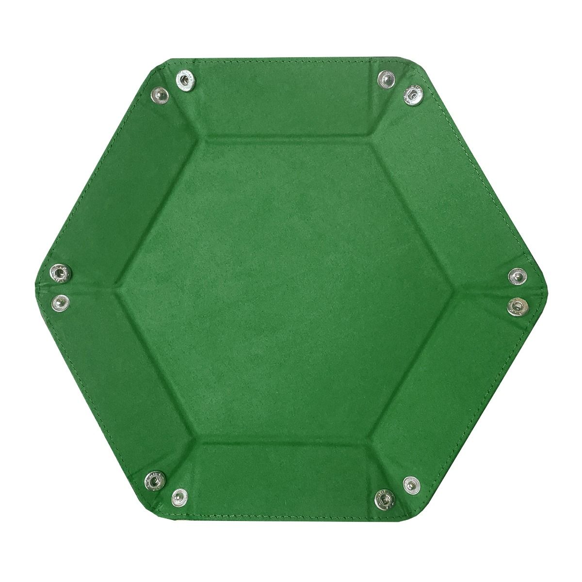 Hexagon Faux Leather Dice Rolling Tray - Grass Green – view 2