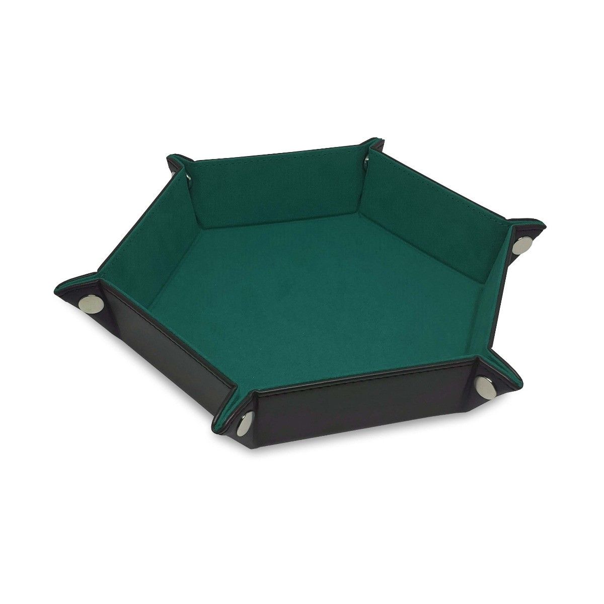 Hexagon Faux Leather Dice Rolling Tray - Teal