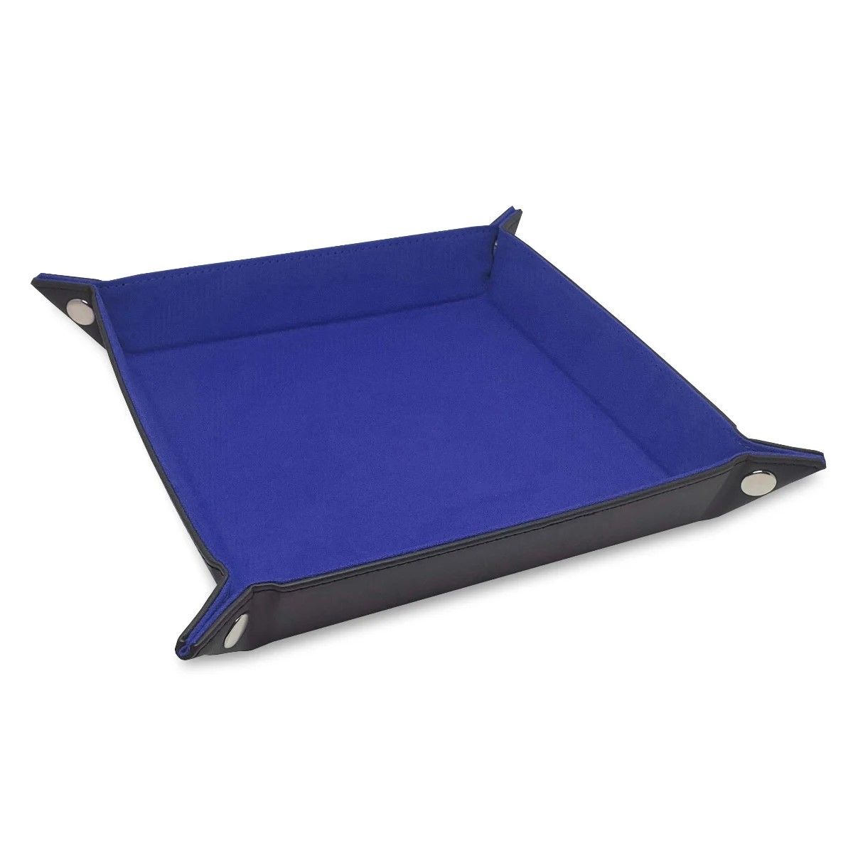 Square Faux Leather Dice Rolling Tray - Blue