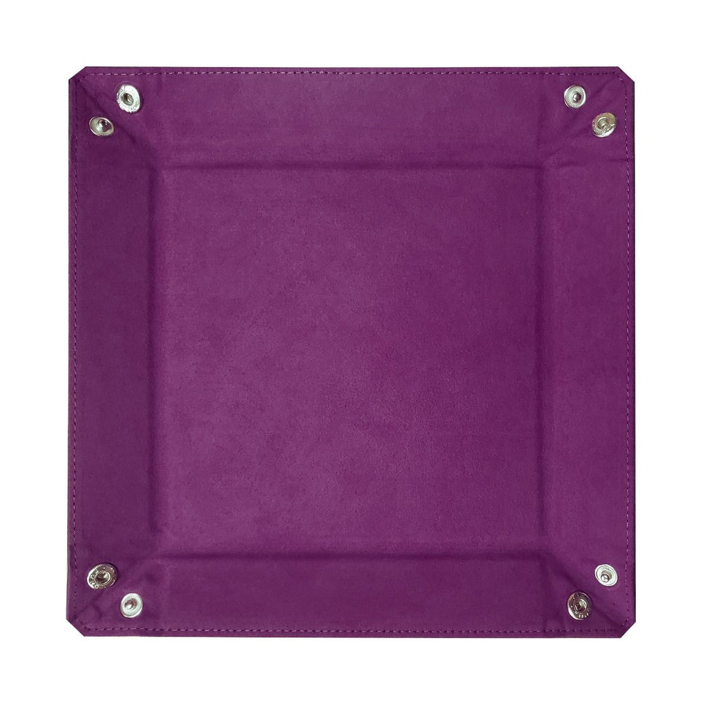 Square Faux Leather Dice Rolling Tray - Plum – view 2