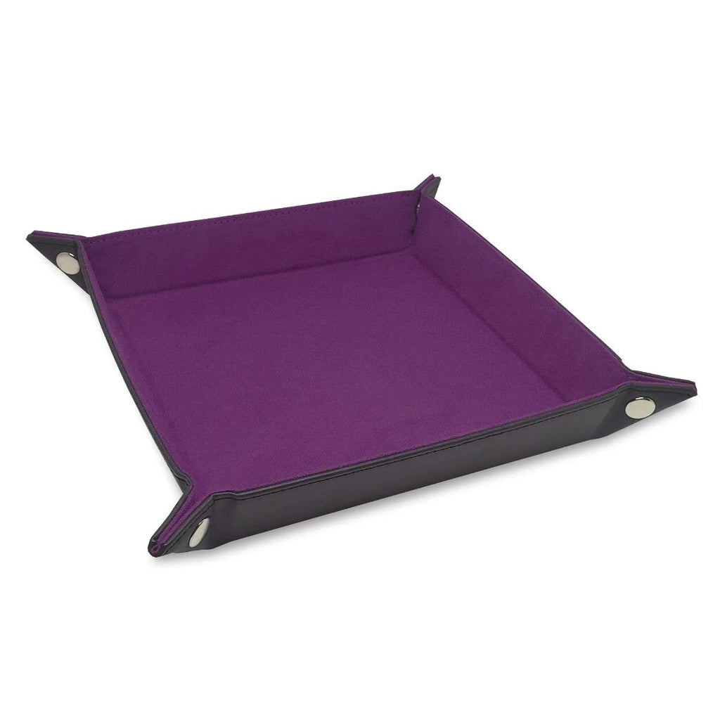 Square Faux Leather Dice Rolling Tray - Plum – view 1