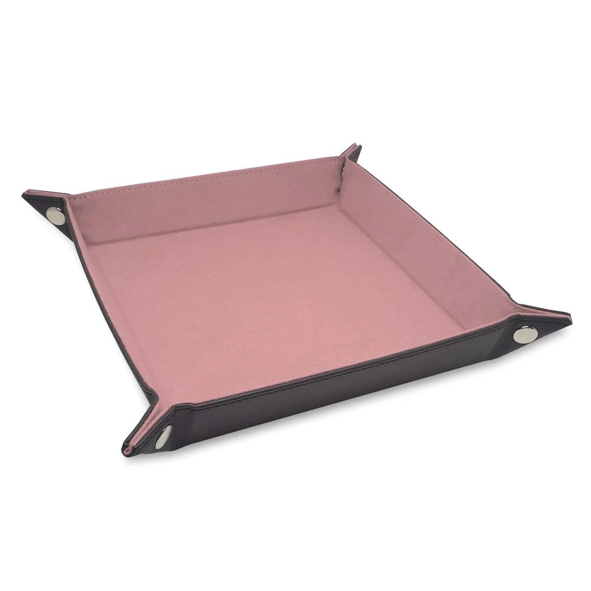 Square Faux Leather Dice Rolling Tray - Pink