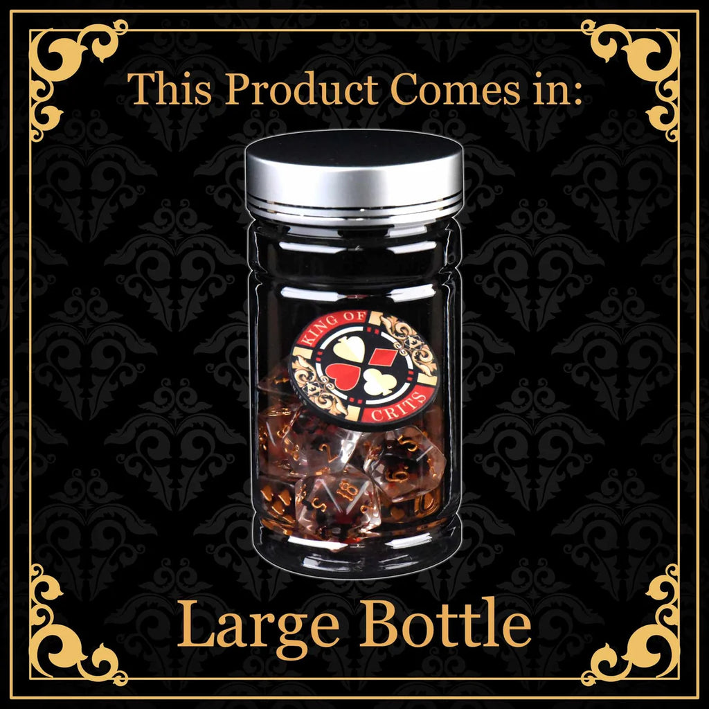 Cthulhu Dreams dice set in its collector storage bottle packaging