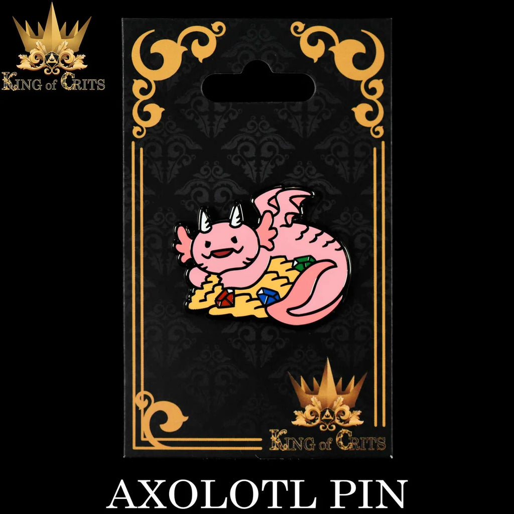 Axolotl tabletop RPG familiar enamel pin – view 3