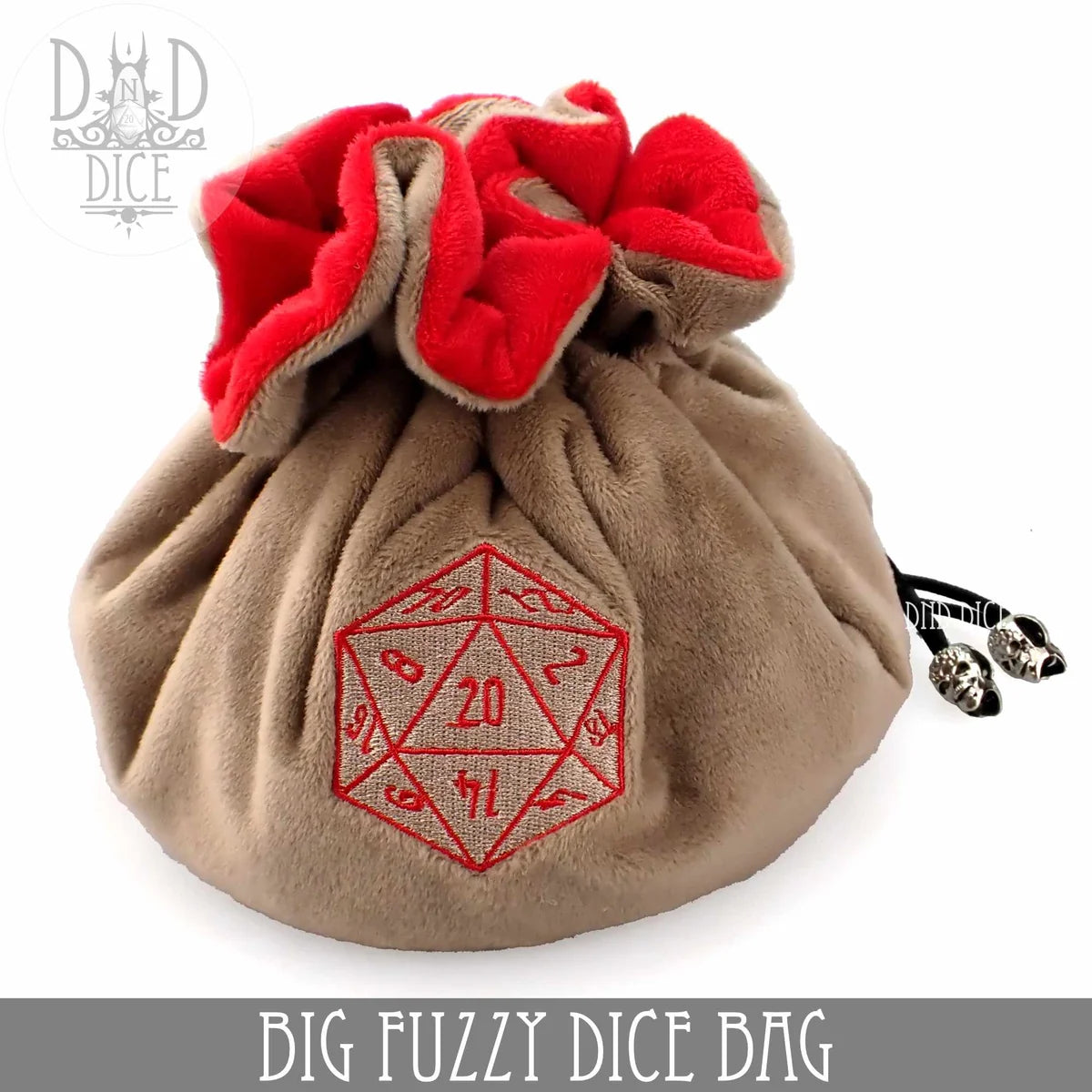 Tan big fuzzy multi-pocket dice bag