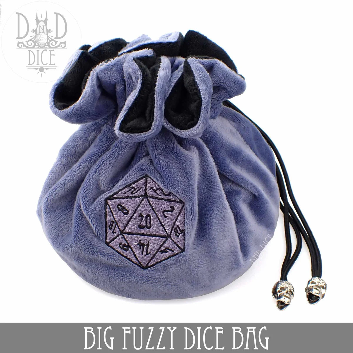 Blue big fuzzy multi-pocket dice bag