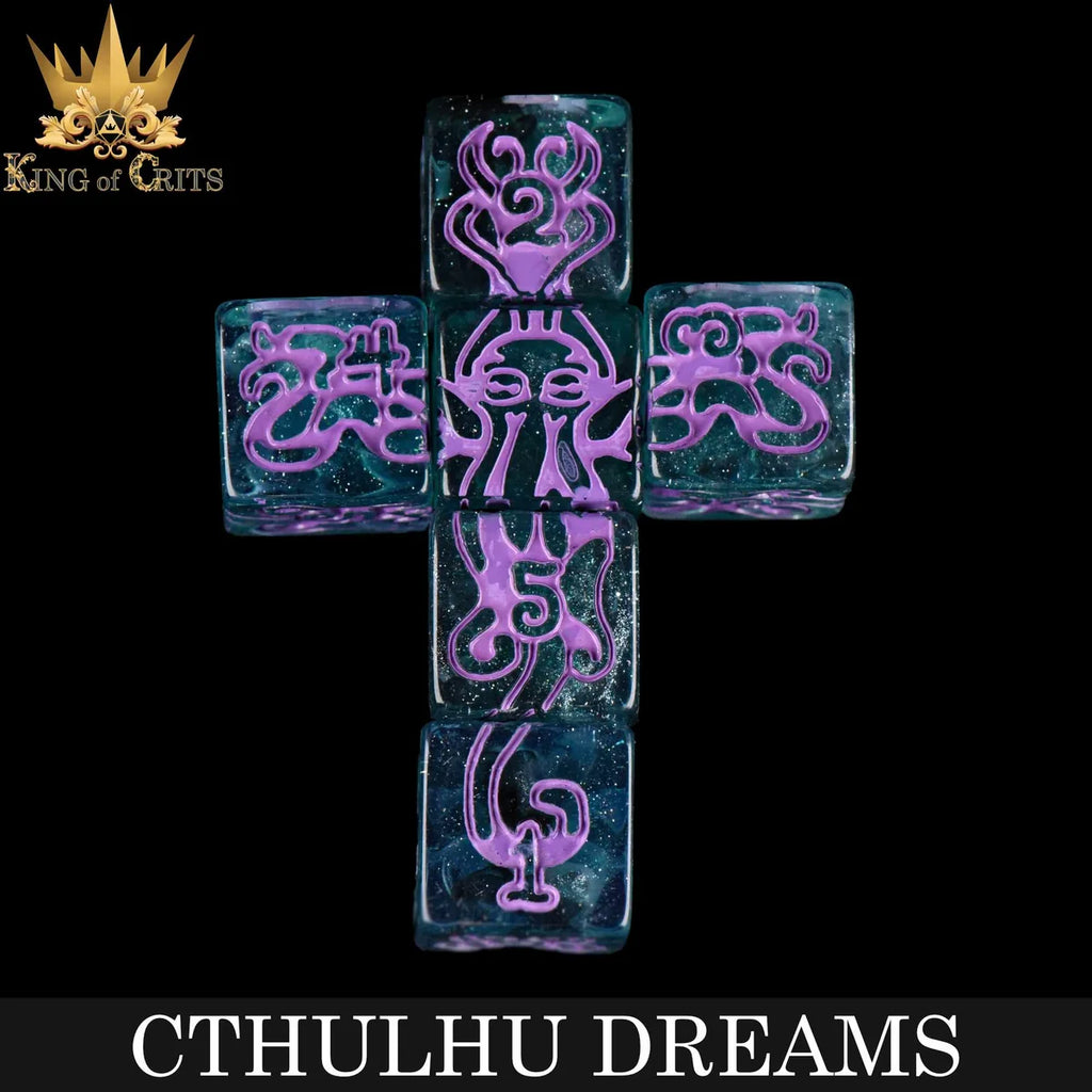 Cthulhu Dreams eldritch swirl 11-piece resin RPG dice set – view 4