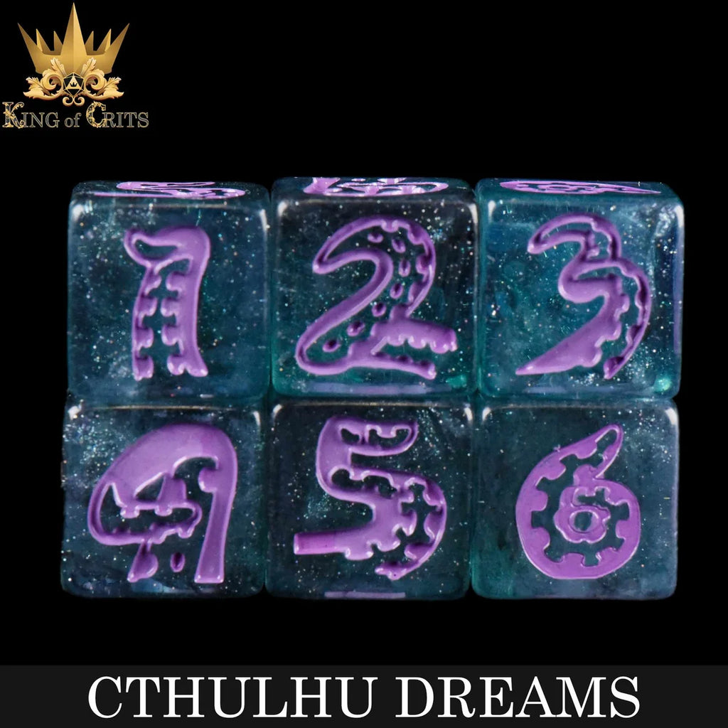 Cthulhu Dreams eldritch swirl 11-piece resin RPG dice set – view 5