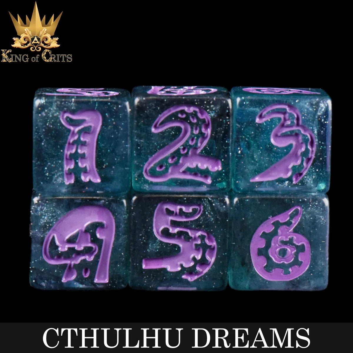 Cthulhu Dreams eldritch swirl 11-piece resin RPG dice set – view 5