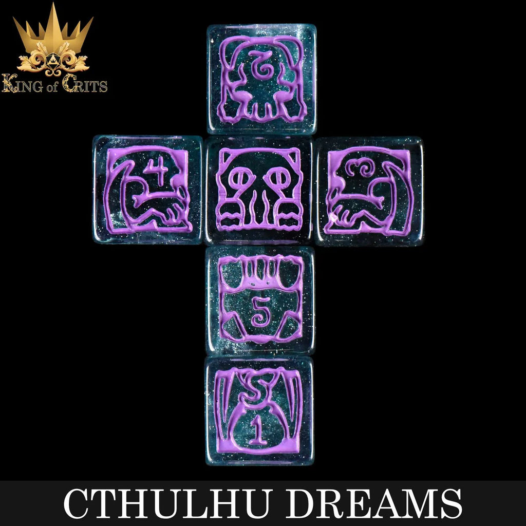 Cthulhu Dreams eldritch swirl 11-piece resin RPG dice set – view 7