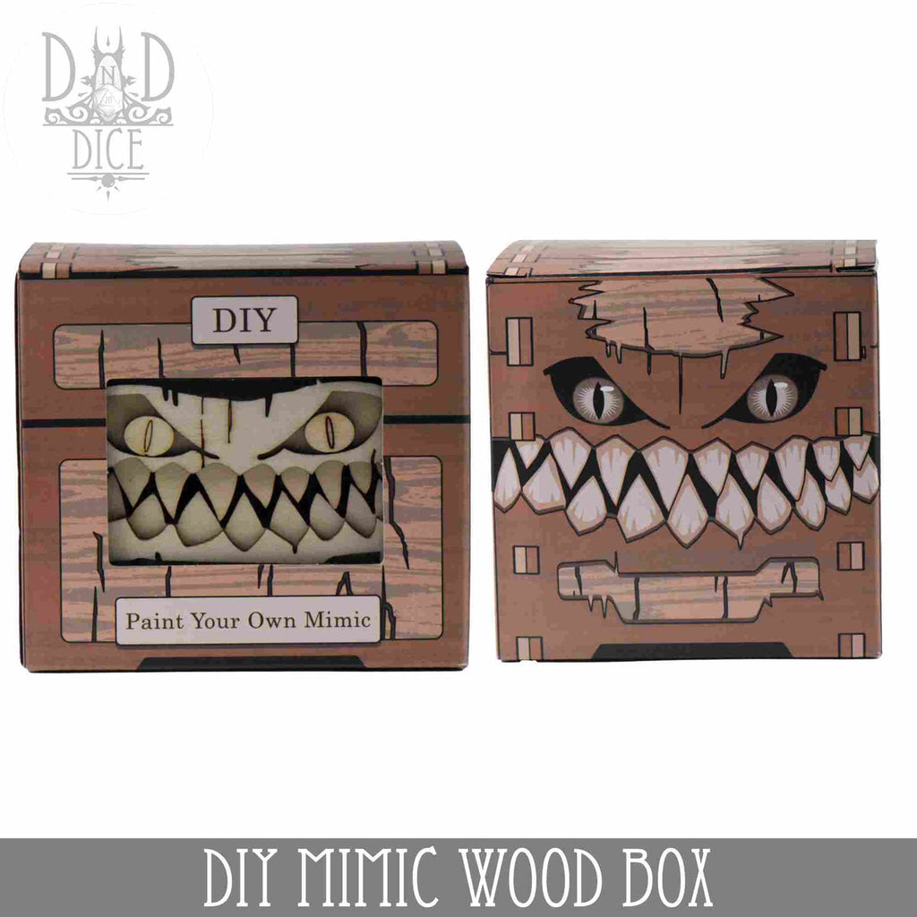 DIY mimic wooden tabletop dice storage box