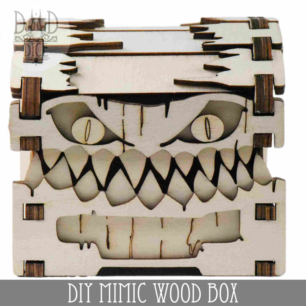DIY mimic wooden tabletop dice storage box, second view