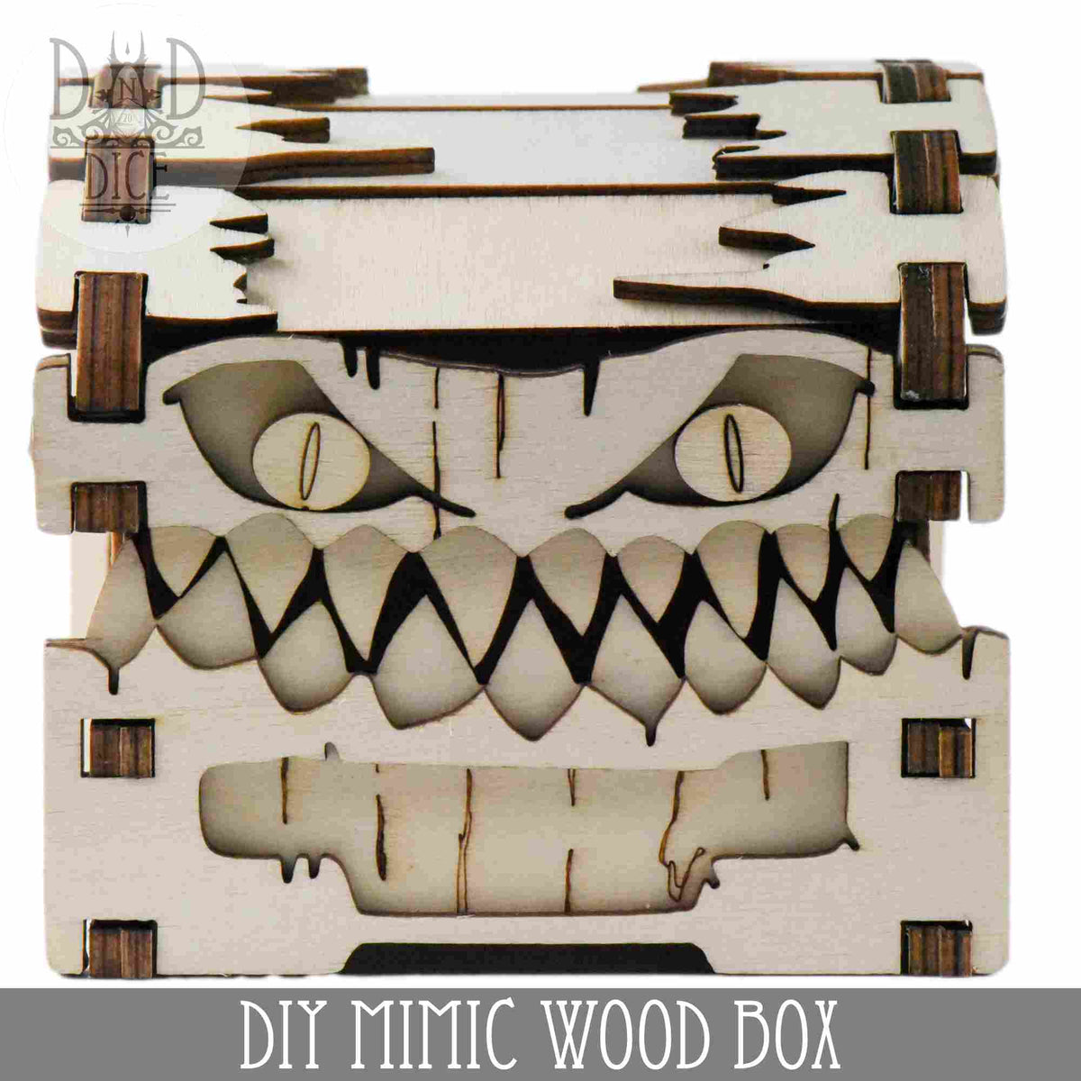 DIY mimic wooden tabletop dice storage box, second view