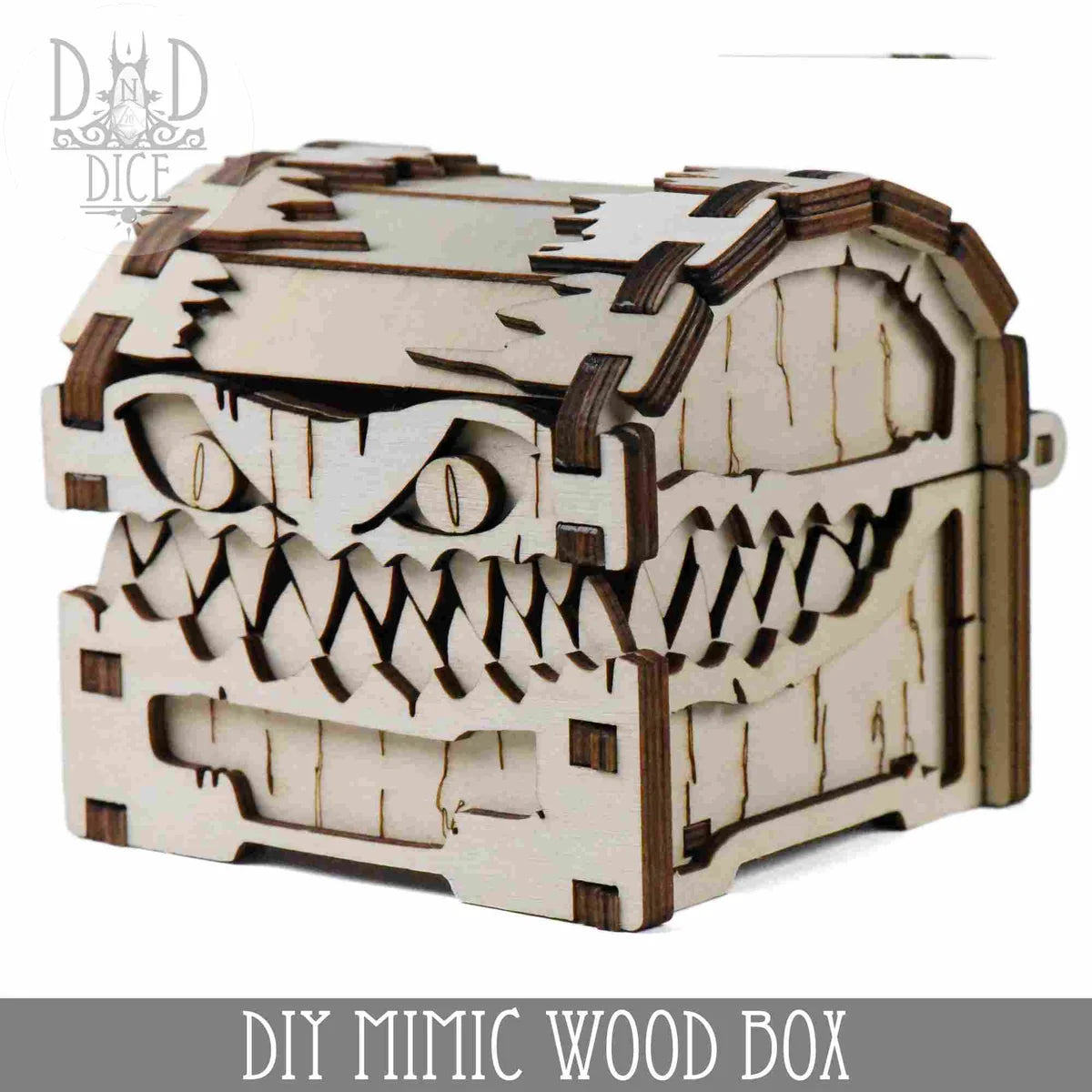 DIY mimic wooden tabletop dice storage box, third view