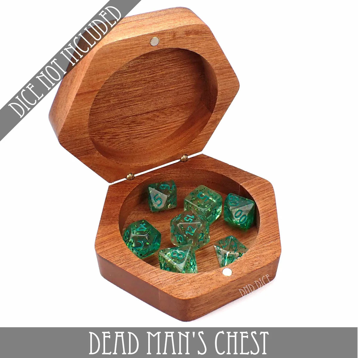 Dead Man's Chest Box Sapele wood hexagon dice vault – view 2