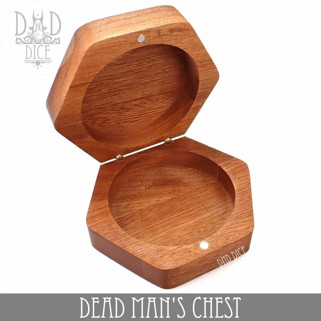 Dead Man's Chest Box Sapele wood hexagon dice vault – view 3