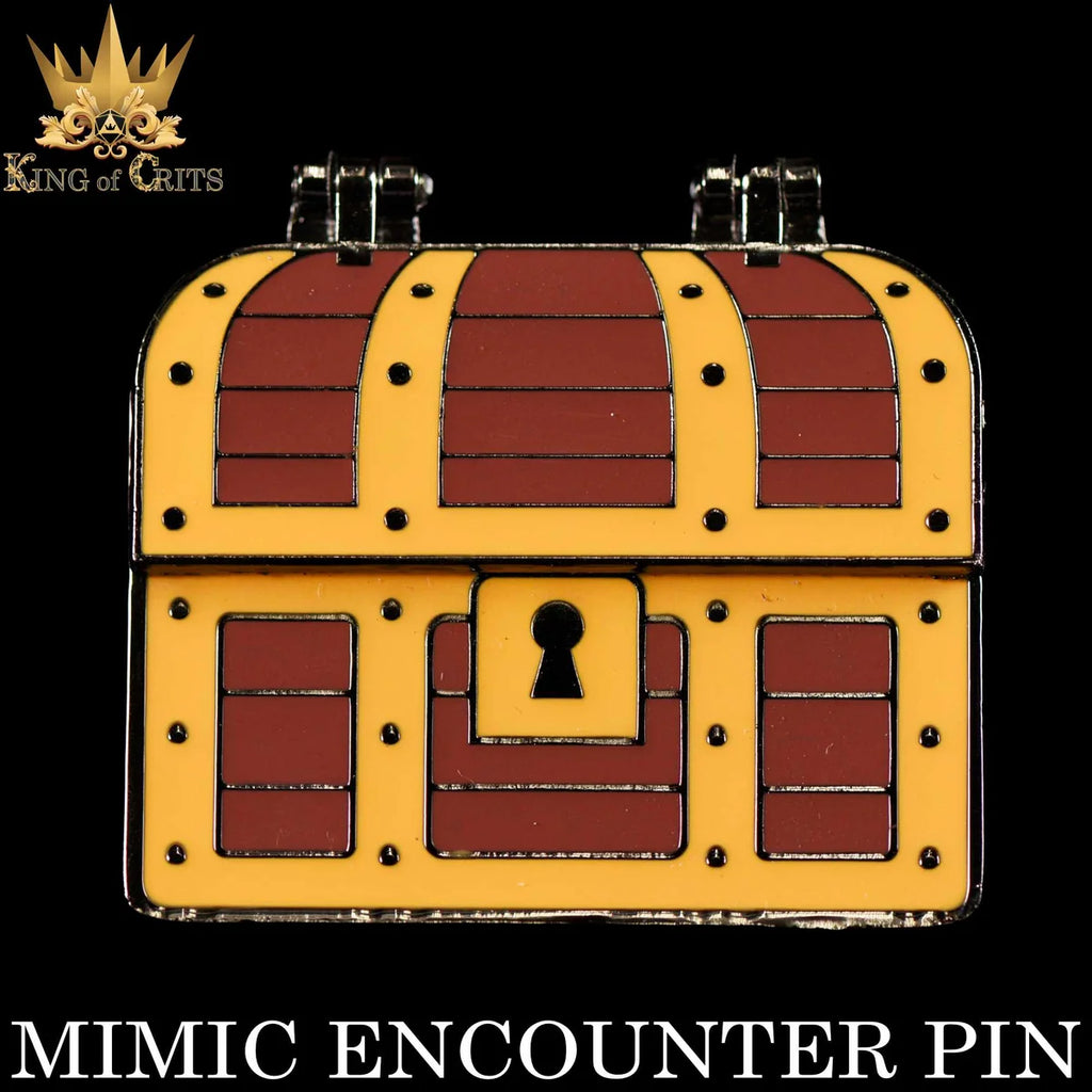 Mimic Encounter hinged treasure chest enamel pin – view 2