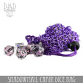 Shadowmail purple stainless steel chainmail dice bag with drawstring