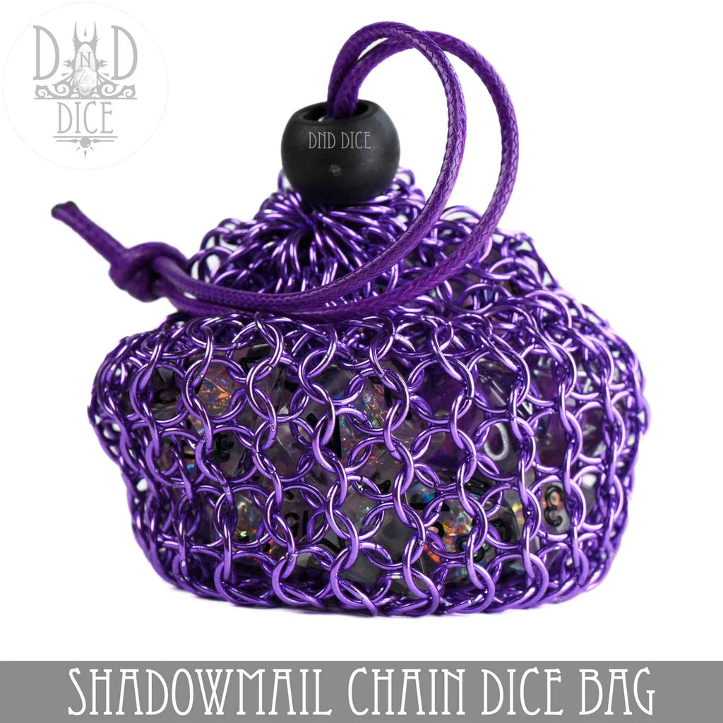 Shadowmail purple chainmail dice bag, second view