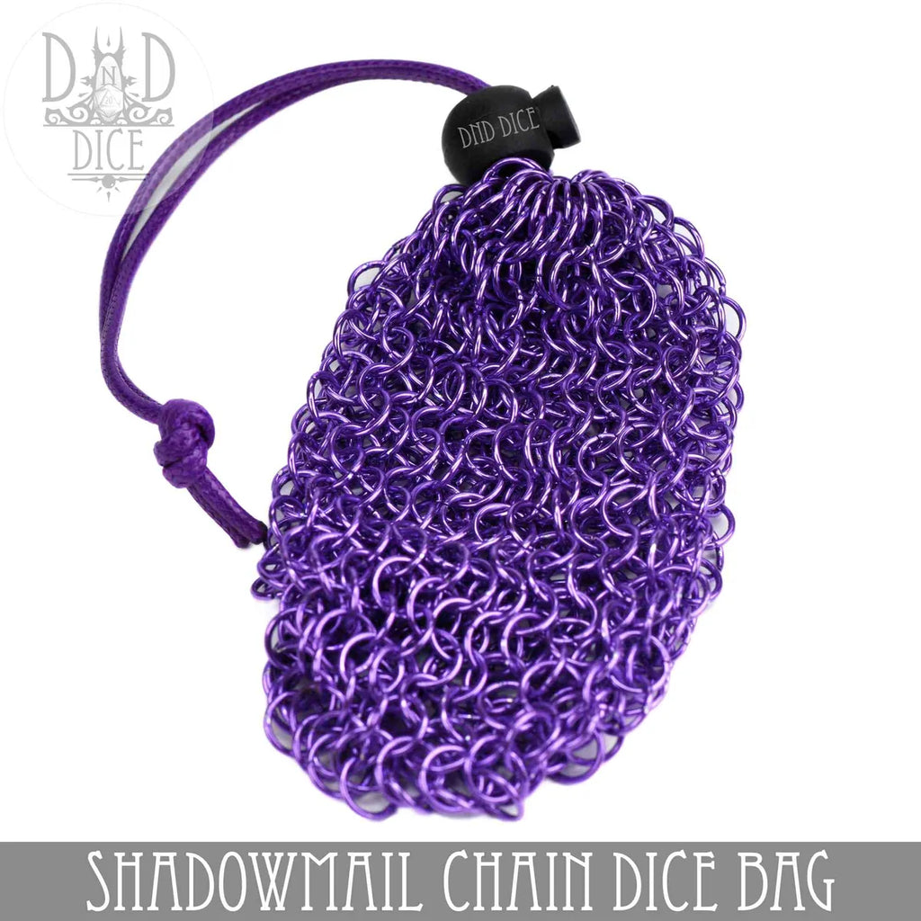Shadowmail purple chainmail dice bag, third view