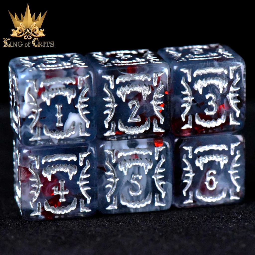 Vampiric Bloodline bloody foil 11-piece resin RPG dice set – view 5
