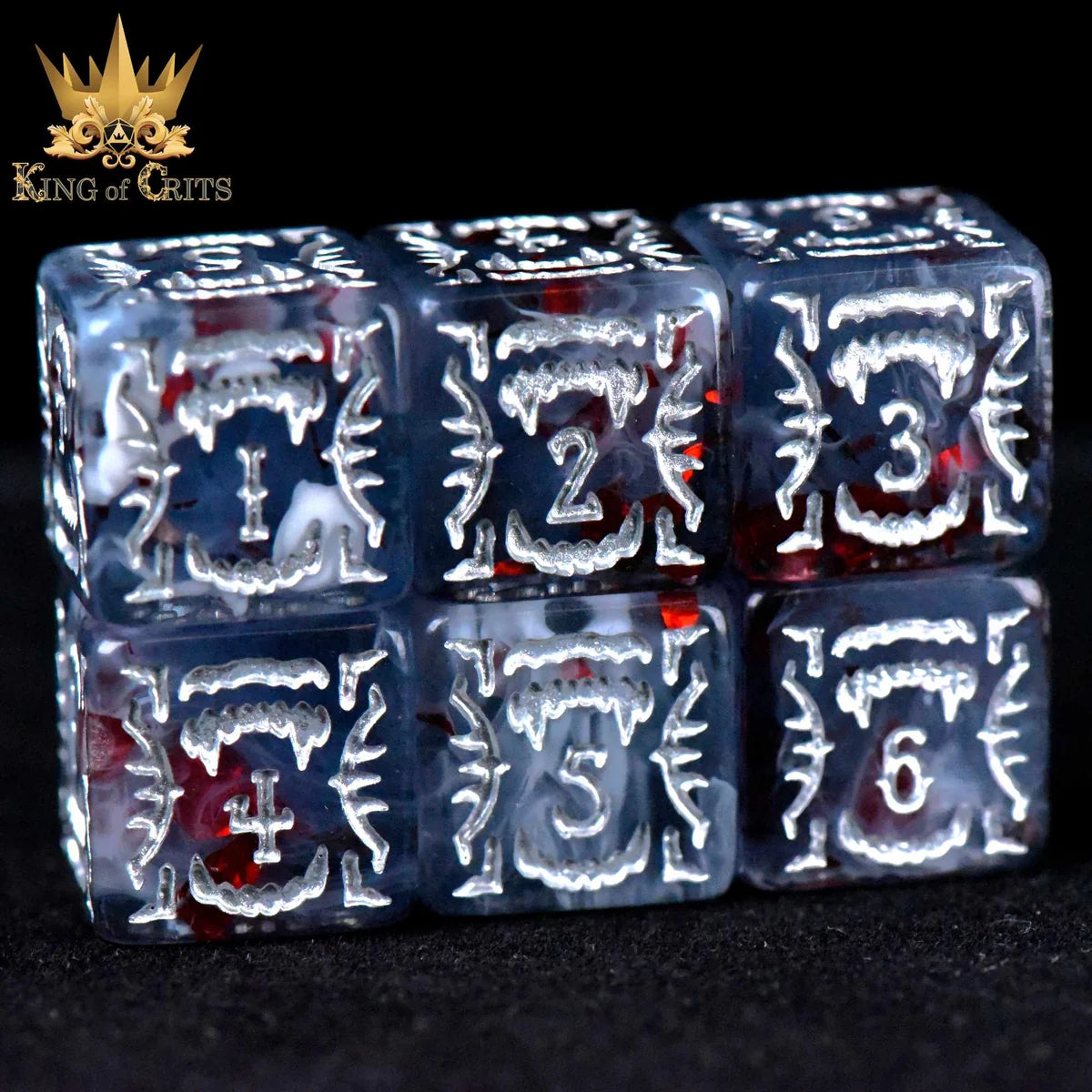 Vampiric Bloodline bloody foil 11-piece resin RPG dice set – view 5