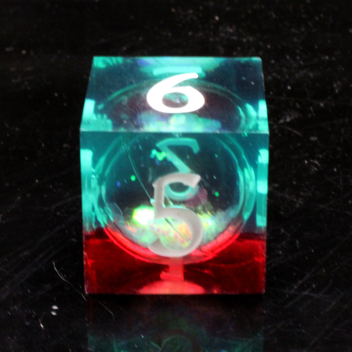 Sharp Edged 7-Piece Dice Set - Liquid Infused - Christmas Fury – view 2