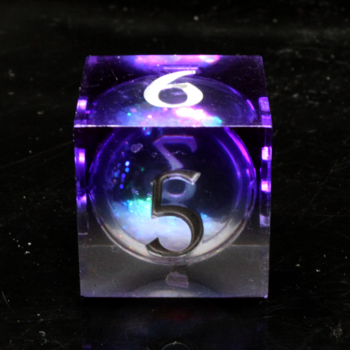 Sharp Edged 7-Piece Dice Set - Liquid Infused - Dark Cosmos Fury – view 2