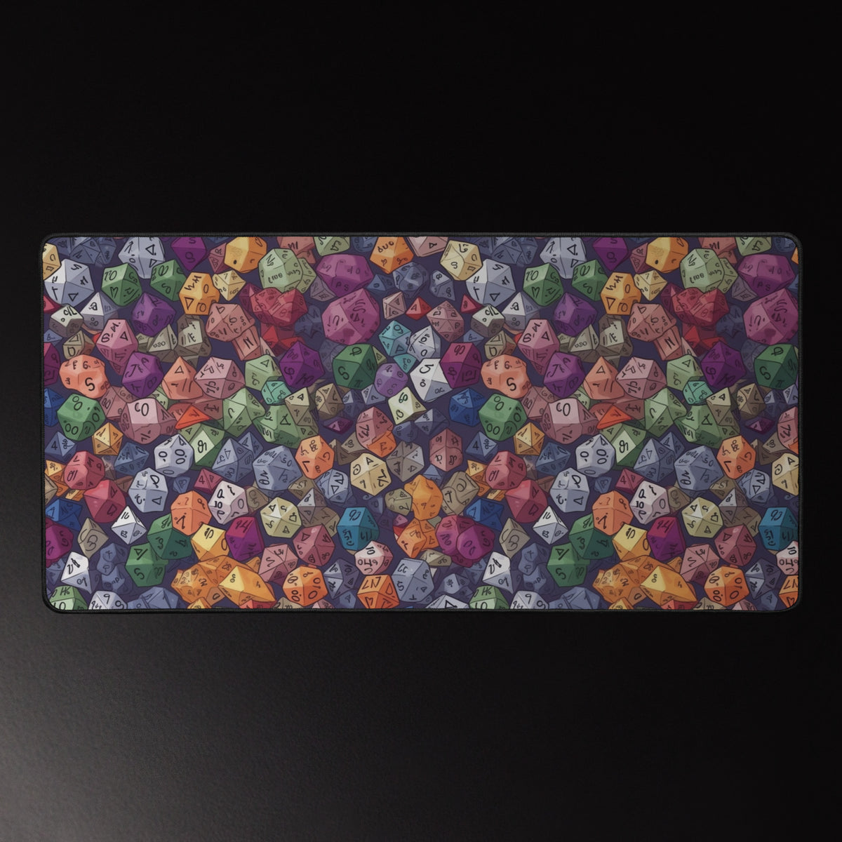 Polyhedral Hoard 16x32 inch playmat – full artwork