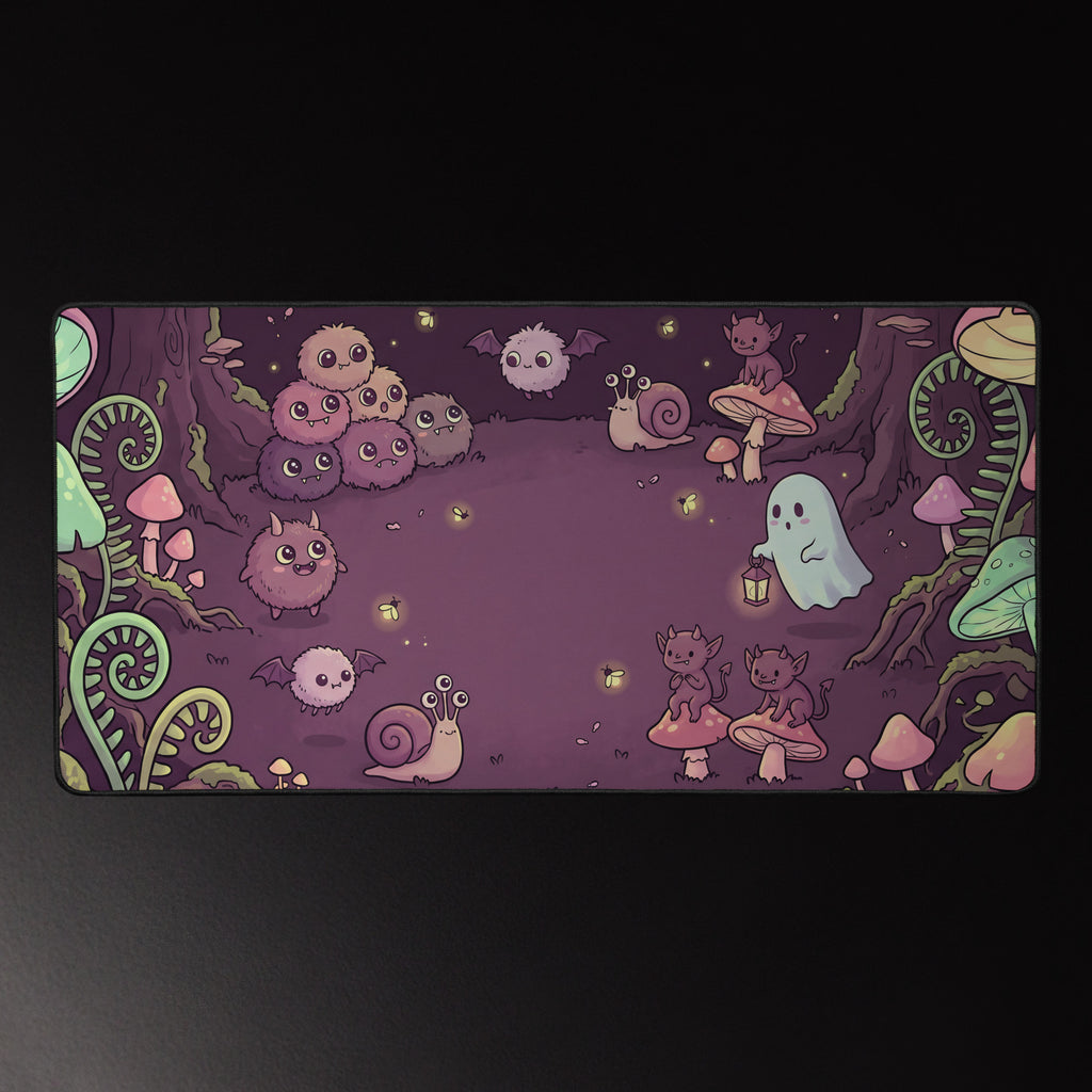 Mushroom Hollow Mischief 16x32 inch playmat, full artwork