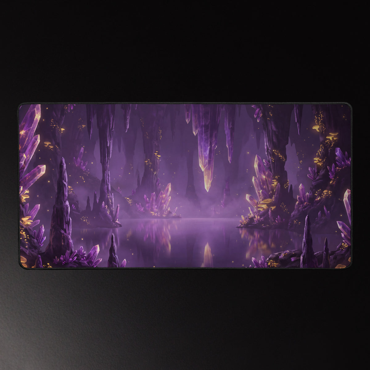 Amethyst Hollow Cavern 16x32 inch playmat, full artwork