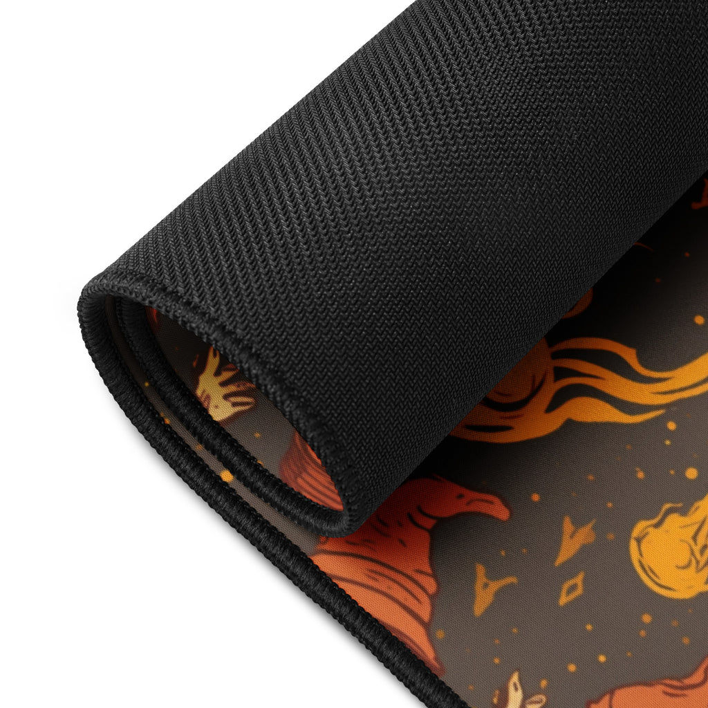 Arcane Flame Wizard 16x32 inch playmat – product detail view