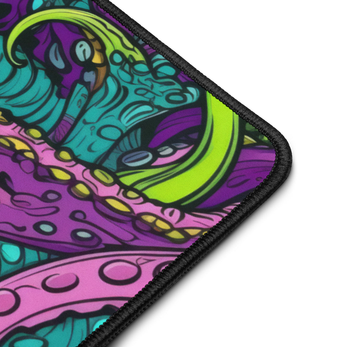 Neon Tentacle Madness 16x32 inch playmat – product detail view