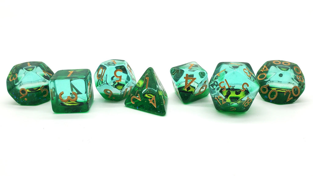 7-Piece RPG Dice Set: Infused - Dragon Eye - Green – view 2
