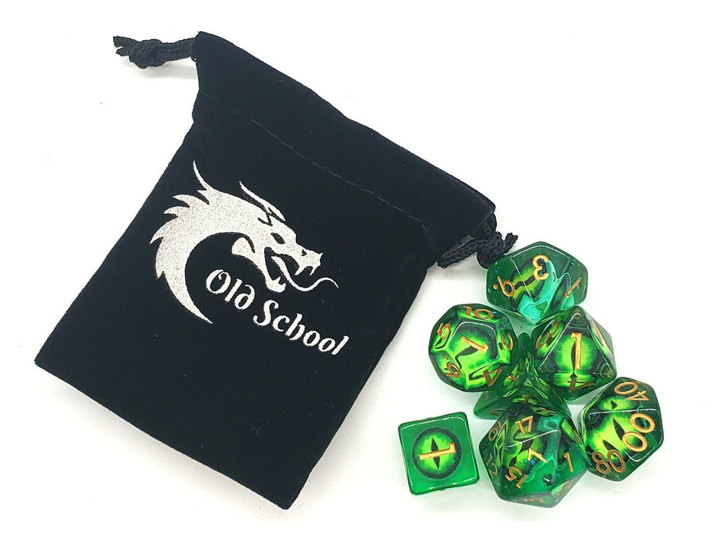 7-Piece RPG Dice Set: Infused - Dragon Eye - Green – view 5