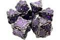 Gnome Forged black nickel and purple metal dice set
