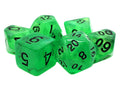 Galaxy green shimmer 7-piece dice set