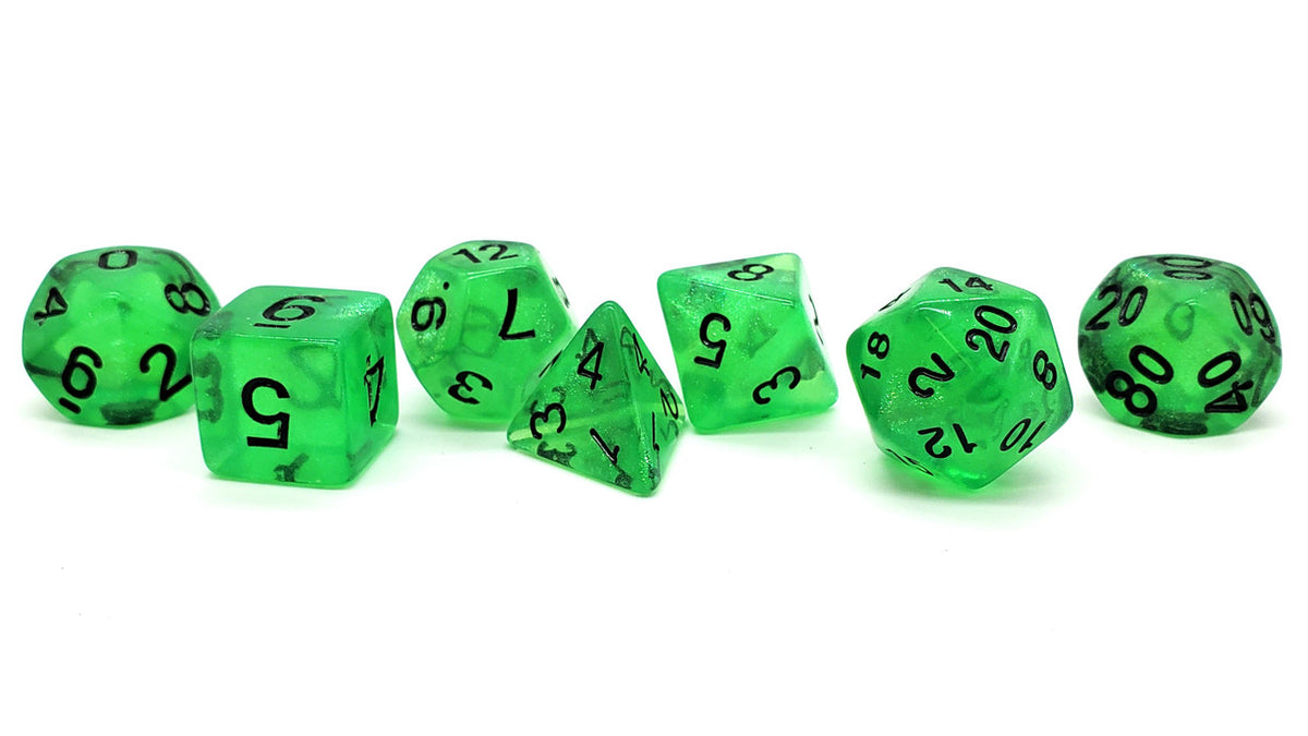 7-Piece RPG Dice Set: Galaxy - Green Shimmer – view 2