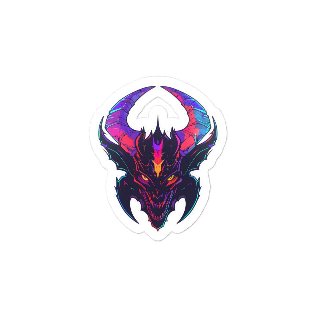 Neon Shadow Dragon kiss-cut vinyl sticker, 4×6 inch size