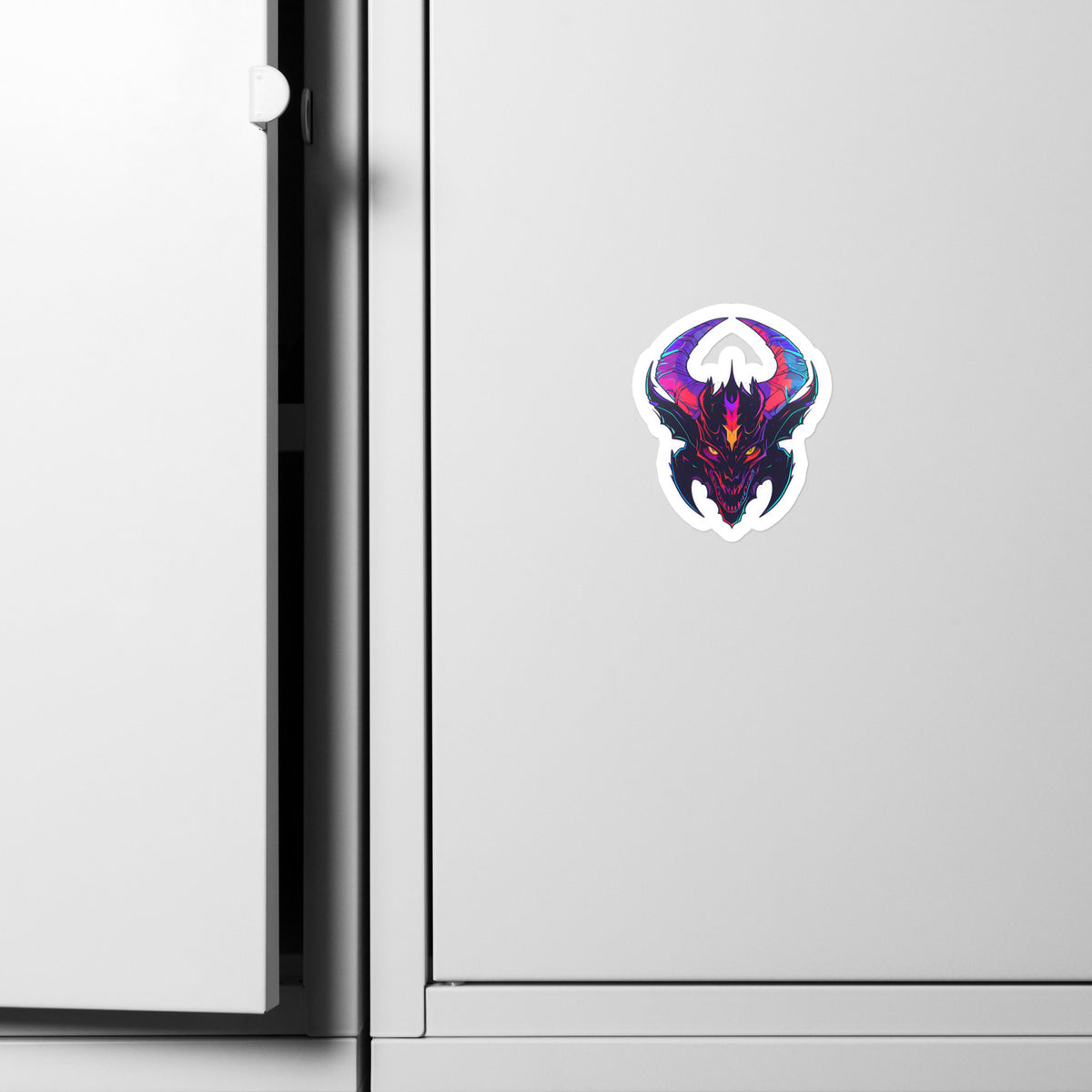 Neon Shadow Dragon kiss-cut vinyl sticker, 4×6 inch size