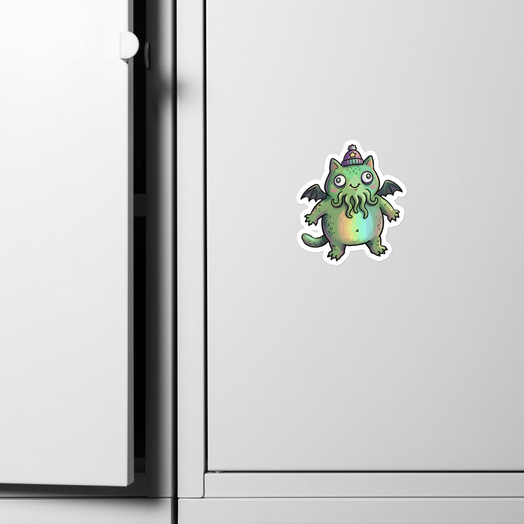 Cathulhu Kawaii Eldritch Cat kiss-cut vinyl sticker, 4×6 inch size