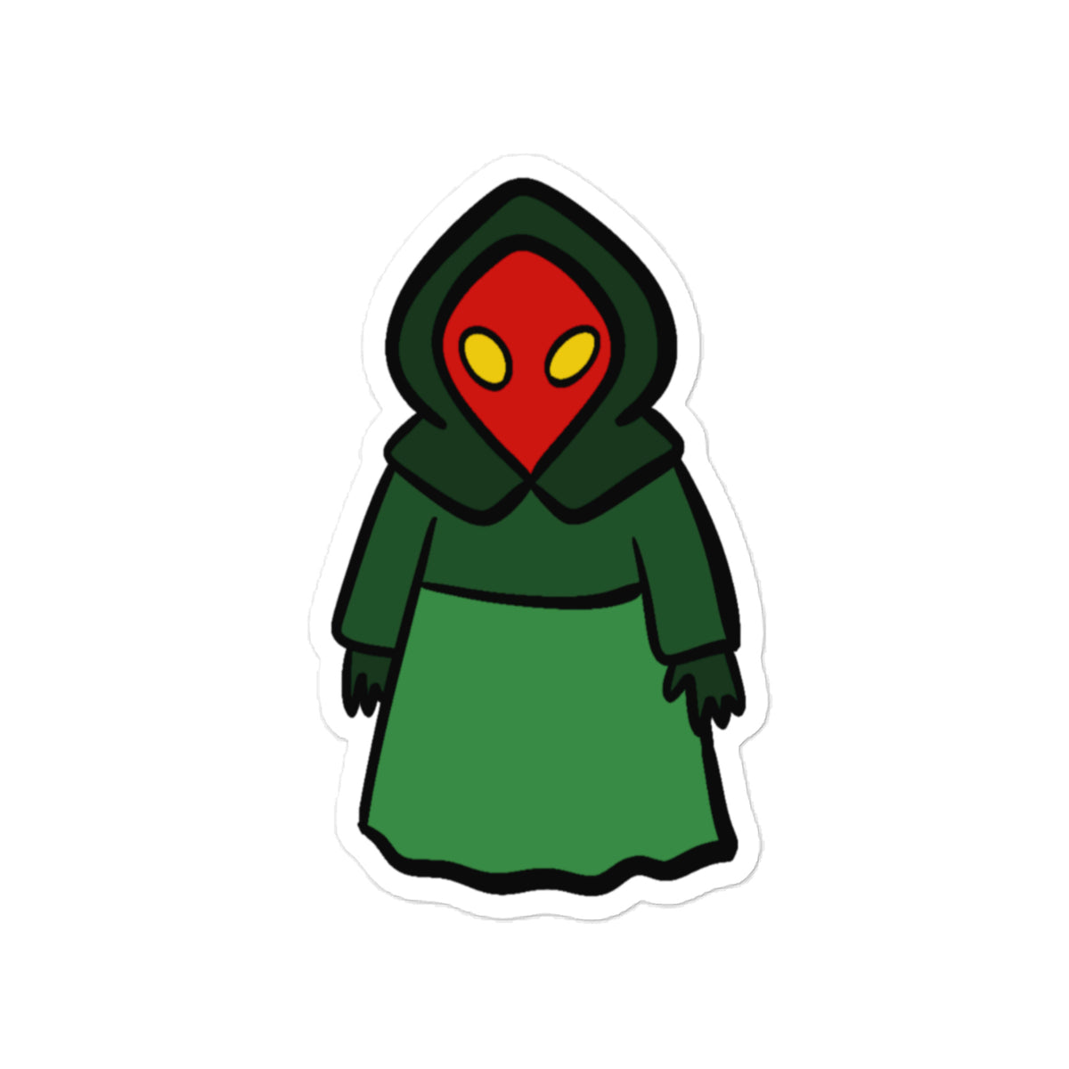Flatwoods Monster Cryptid kiss-cut vinyl sticker, 4×6 inch size