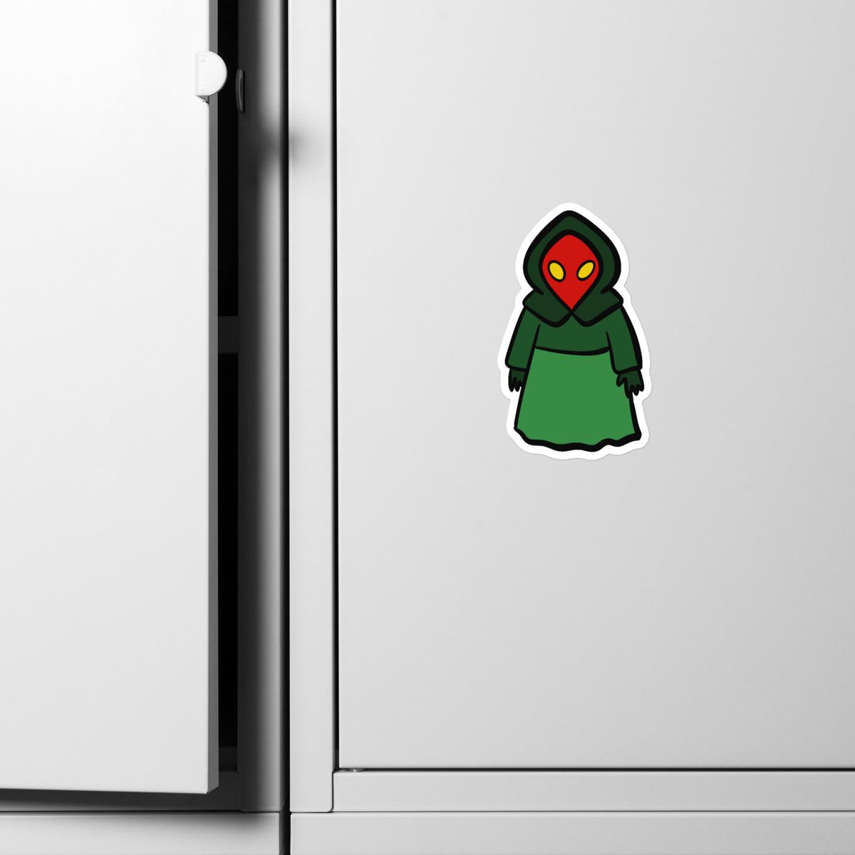 Flatwoods Monster Cryptid kiss-cut vinyl sticker, 4×6 inch size