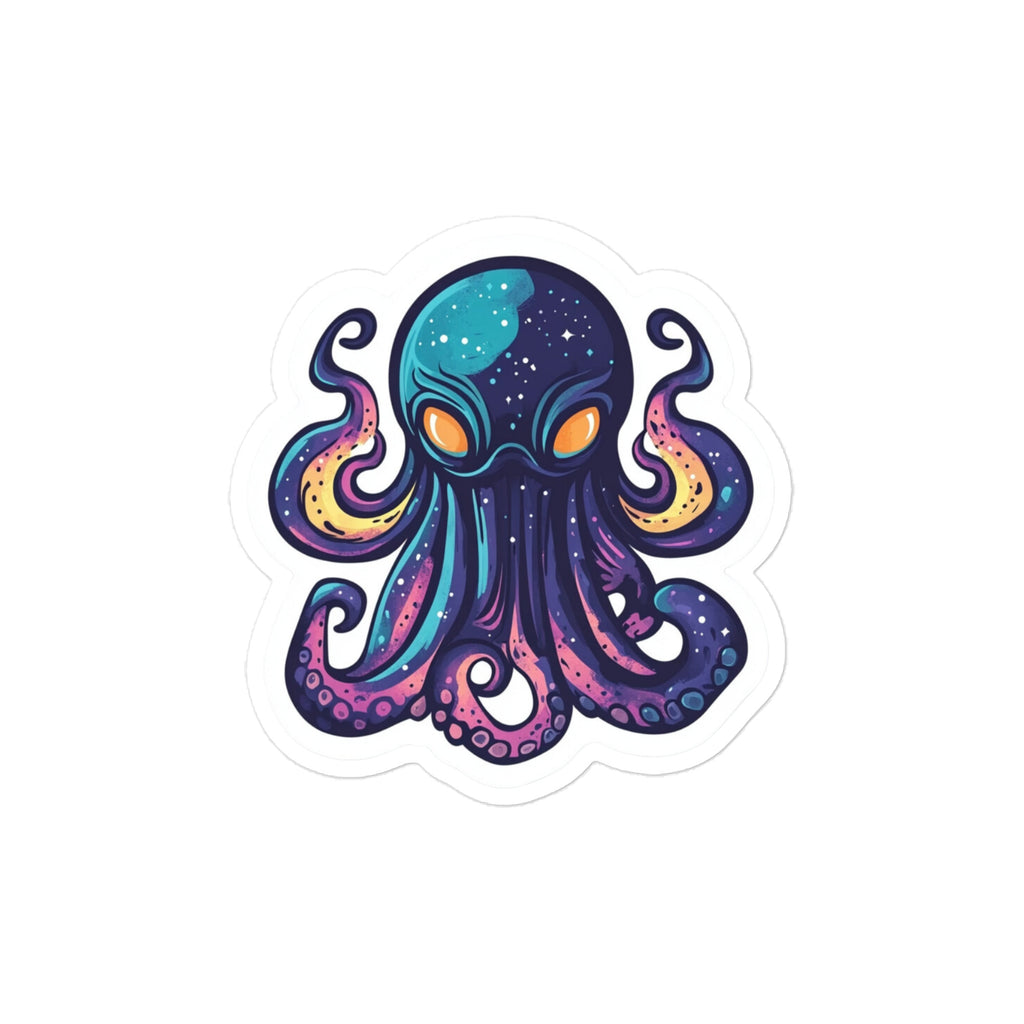 Cosmic Kraken kiss-cut vinyl sticker, 6×8 inch size
