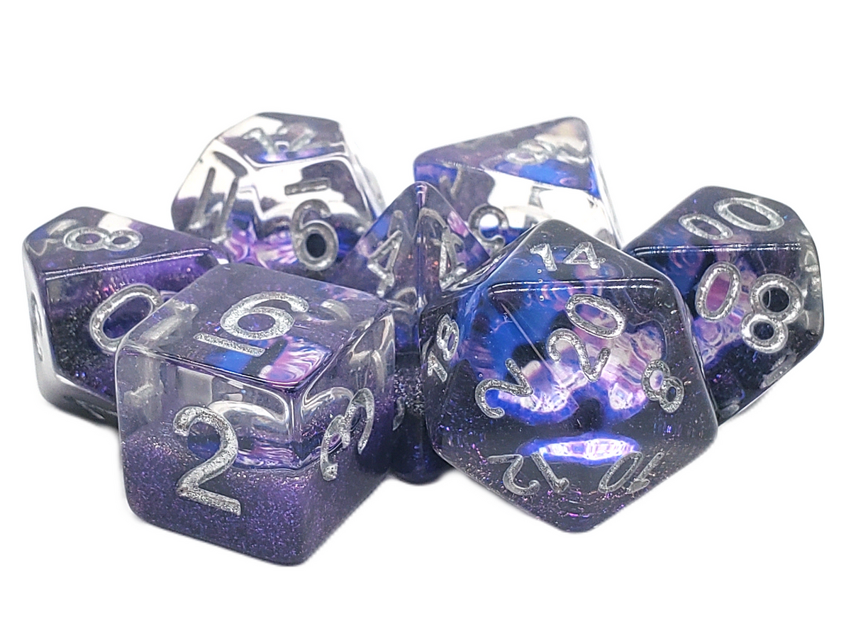 7-Piece RPG Dice Set: Infused - Dragon Eye - Purple