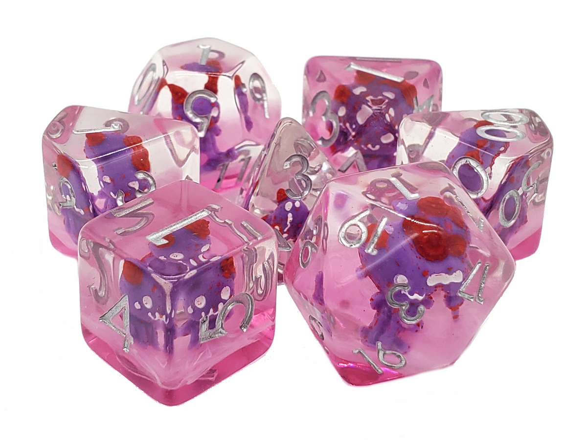7-Piece RPG Dice Set: Infused - Demon - Purple