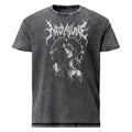 Necralune graphic denim-tone t-shirt in black, front view